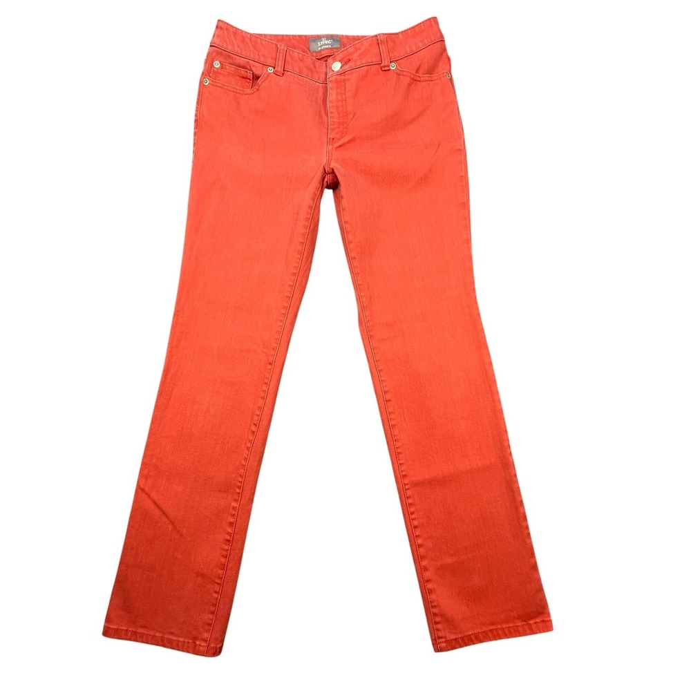 Chico's Orange So Slimming Straight Leg Pants Womens 0.5